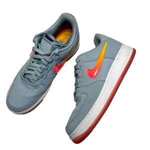 NIKE AIR FORCE 1 07 PREMIUM 2 OBSIDIAN MIST BLUE-HOT PUNCH US 9.5 AT4143-400